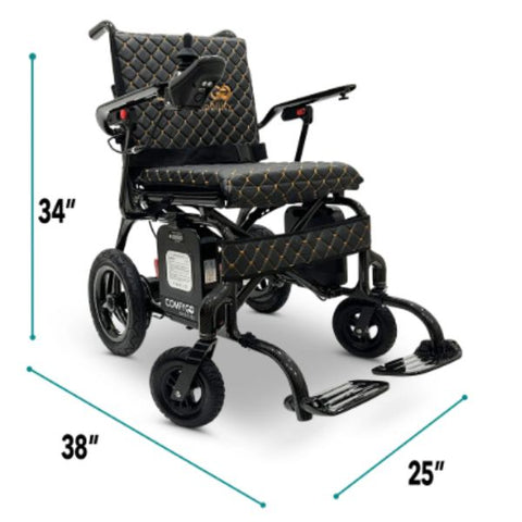 ComfyGo Phoenix Carbon Fiber Folding Electric Wheelchair Dimensions