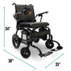 Image of ComfyGo Phoenix Carbon Fiber Folding Electric Wheelchair Dimensions