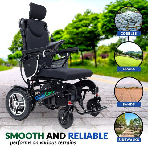 Glide Care G-6R Reclining Backrest Electric Wheelchair  Terrains