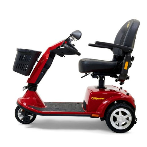 Golden Technologies Companion 3-Wheel Full Size Scooter GC340 Red Left Side View, Adjusted tiller