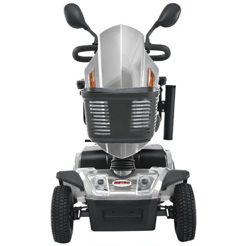 Metro Mobility S500 Bariatric 4-Wheel Mobility Scooter Silver Color Front View