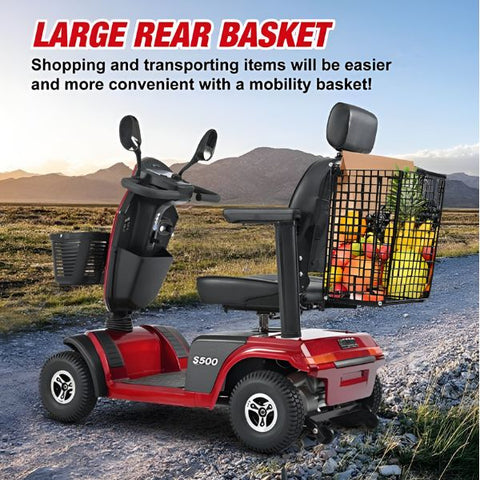 Metro Mobility S500 Bariatric 4-Wheel Mobility Scooter Large Back Basket