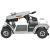 Image of Metro Mobility S500 Bariatric 4-Wheel Mobility Scooter Silver Color Folded Base View