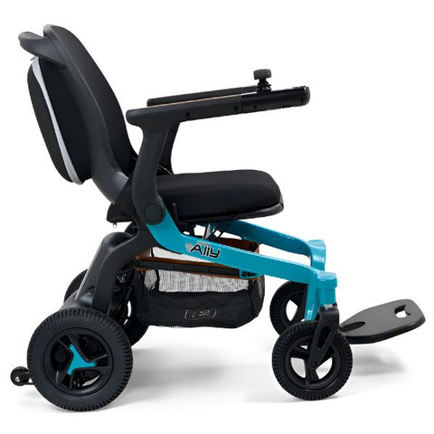 Golden Ally Portable Power Wheelchair (GP303) Right Side View Teal Color