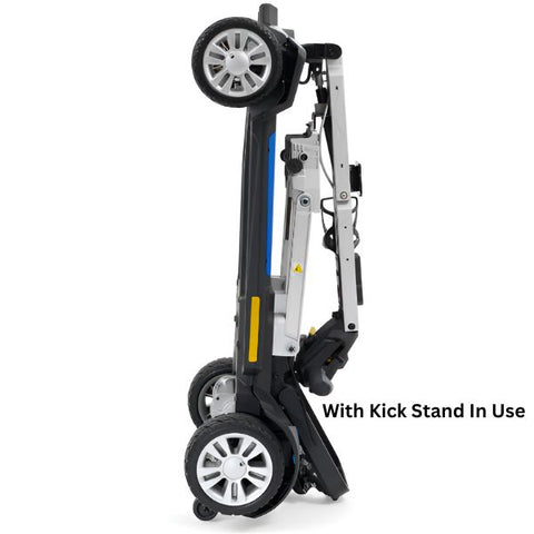 Golden Technologies Buzzaround Carry On Folding Mobility Scooter GB120 With Kick Stand In Use