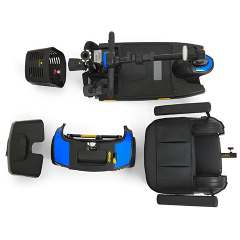 Golden Technologies Buzzaround XL 3-Wheel Mobility Scooter GB121B-STD Color Blue Disassembled View