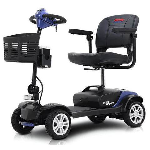 Metro Mobility Max Sport Portable 4-Wheel Mobility Scooter Blue Color 
