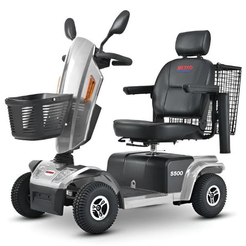 Metro Mobility S500 Bariatric 4-Wheel Mobility Scooter Silver Color