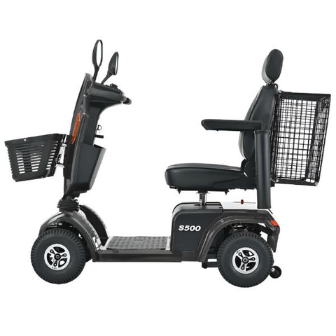 Metro Mobility S500 Bariatric 4-Wheel Mobility Scooter Black Color Left Side  View