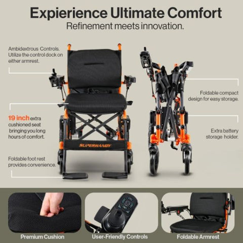 SuperHandy GoRide 2 Portable Electric Wheelchair Features