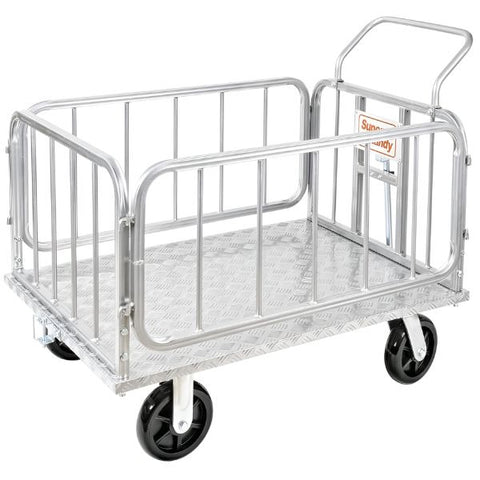 SuperHandy Heavy-Duty Platform Truck & Trailer Cart Right Upright View