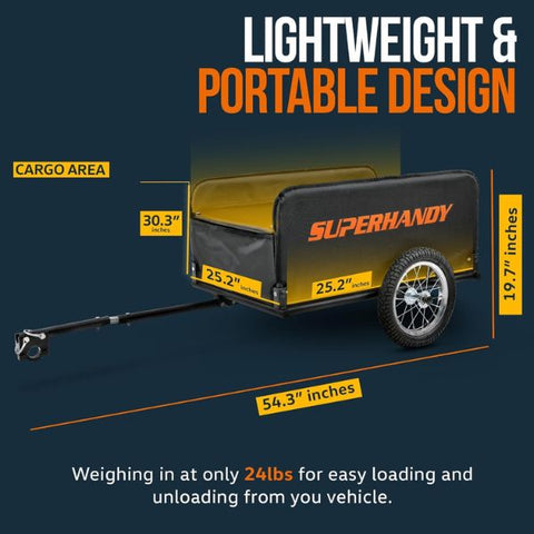 SuperHandy Lightweight Scooter Cargo Trailer Dimensions