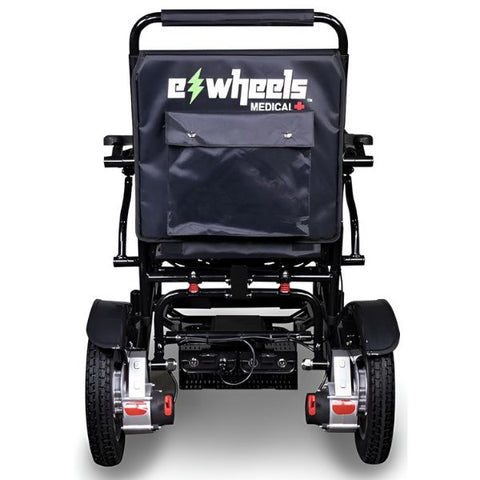 EWheels EW-M45 Folding Power Wheelchair Black Color Back View