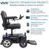 Image of Vive Health Electric Wheelchair Model C Features