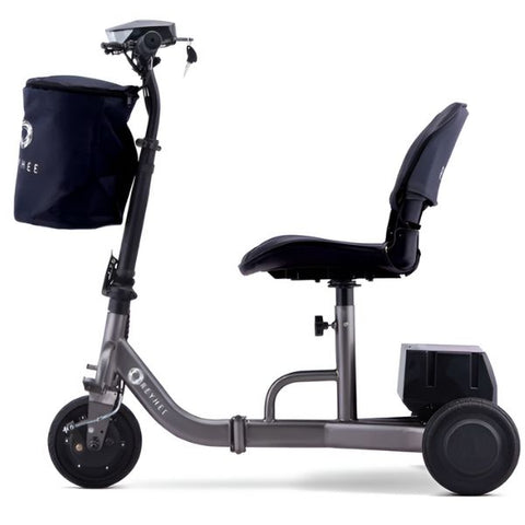 Reyhee Triad (R300) 3-Wheel Portable Mobility Scooter Gunmetal Color Left Side View