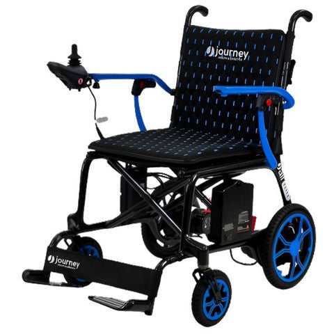 Journey Air Elite Lightweight Folding Power Chair (26 lbs) Blue Trim