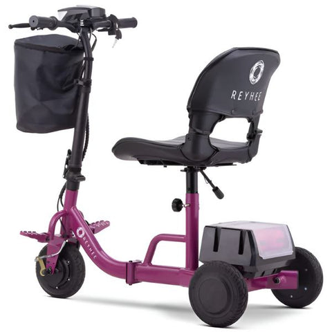 Reyhee Triad (R300) 3-Wheel Portable Mobility Scooter Violet Color Back View