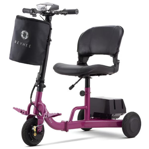 Reyhee Triad (R300) 3-Wheel Portable Mobility Scooter Violet Color