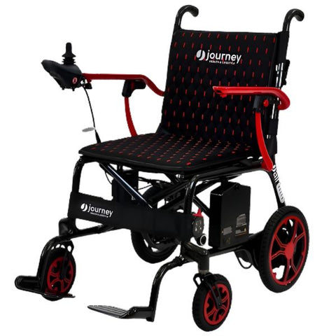 Journey Air Elite Lightweight Folding Power Chair (26 lbs) Red Trim