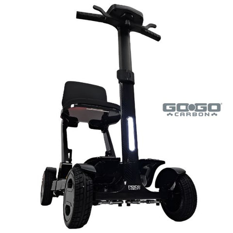 Pride Go-Go Carbon Folding Mobility Scooter with Front headlight On