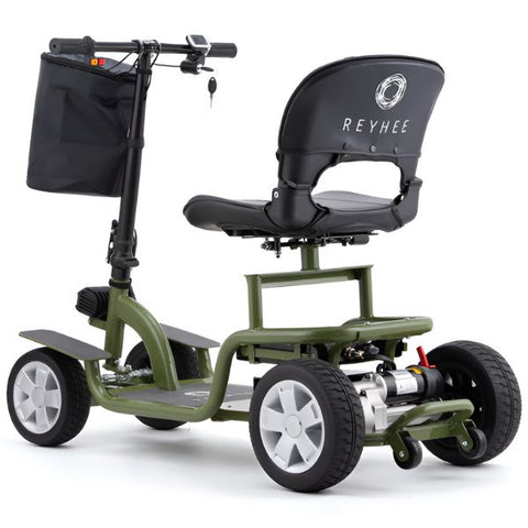 Reyhee EXO 4-Wheel Folding Mobility Scooter Sage Green BACK View