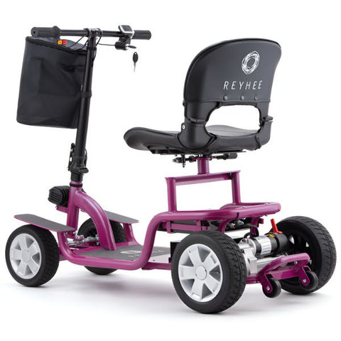 Reyhee EXO 4-Wheel Folding Mobility Scooter Plum PurpleBack View