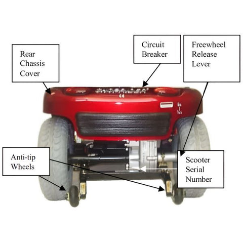 Shoprider Sprinter XL4 Heavy Duty 4-Wheel Mobility Scooter Lower Parts