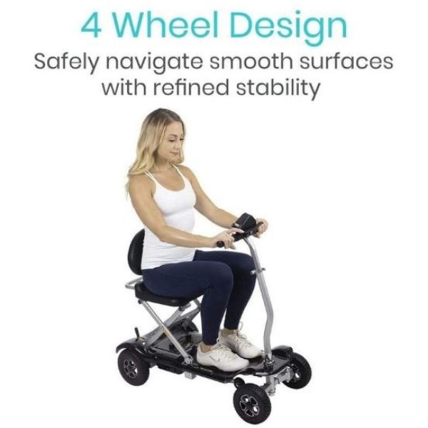 Vive Folding Electric Wheelchair - Foldable Wheel Chair, Narrow Power  Scooter, Heavy Duty, TSA Approved - Compact Size for Seniors Adults -  Battery